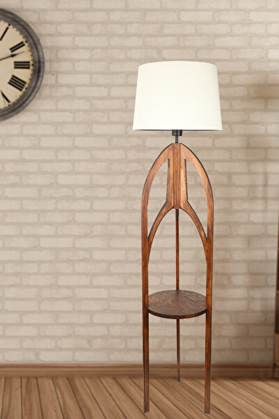 Begüsa Solen Ahşap Lambader No:01 Krem Şapka