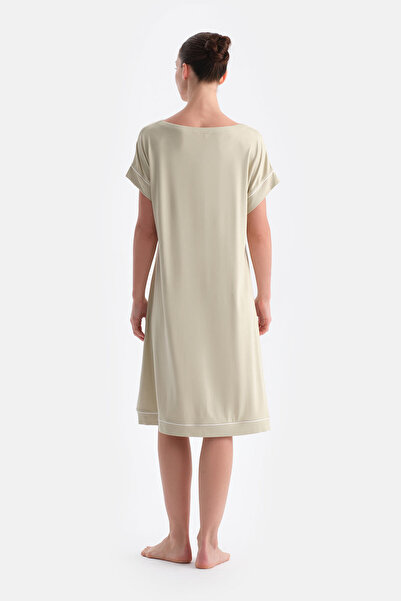 Eros Ada Tea Off-Shoulder Short Sleeve Viscose Nightgown