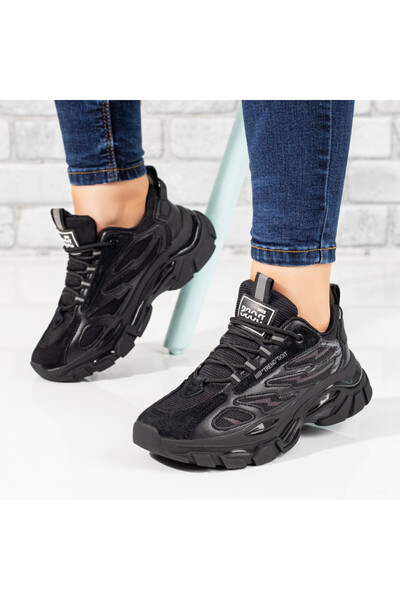 Modlet.ro Pantofi sport negri pentru femei cu talpă groasă MOD10025