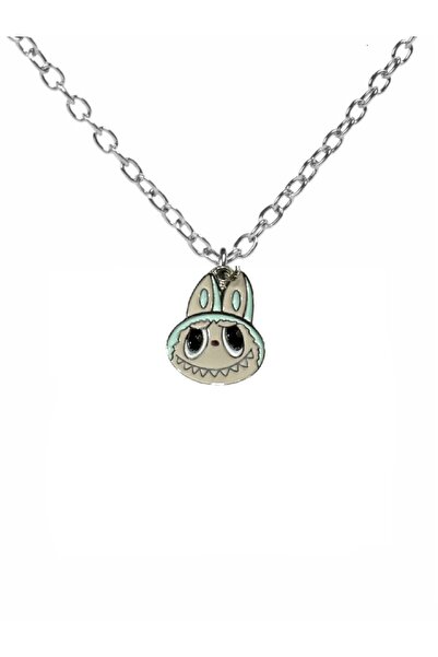 Herşey Nota قلادة للجنسين على شكل رأس لابوبو الأخضر اللطيف - تصميم حلو وممتع ...