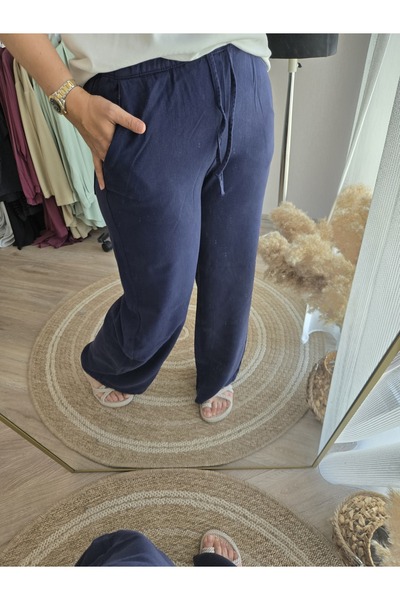 Butik MY MAGAZİN - PANTOLON - - LACİVERT - KETEN - - 2773