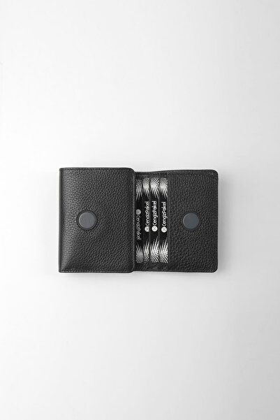 CENGİZ PAKEL Hakiki Deri Gizli Mıknatıs Detaylı Erkek Cüzdan – 13707 - Siyah
