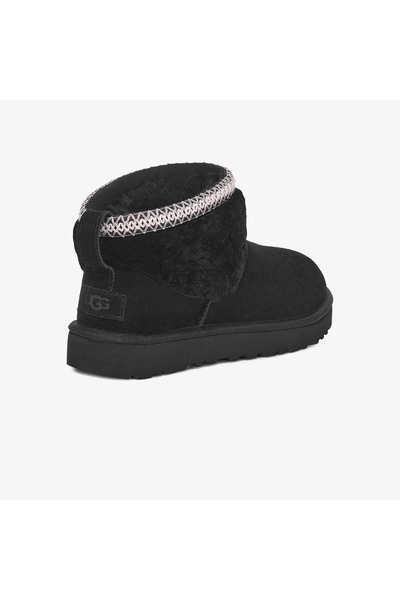 UGG Kadın Bileği Kürk Şık Detaylı Yüksek Taban Siyah Bot & Bootie 1158263-BLACK