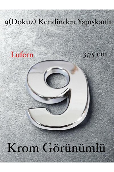 Lufern No 9 Kapı Numarası Kendinden Yapışkanlı Masa Dolap Plastik Ev Posta Kutusu Dış Mekan Daire 3,75 cm