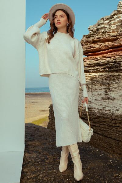 Fashion Friends Dress Knitwear Set Stone