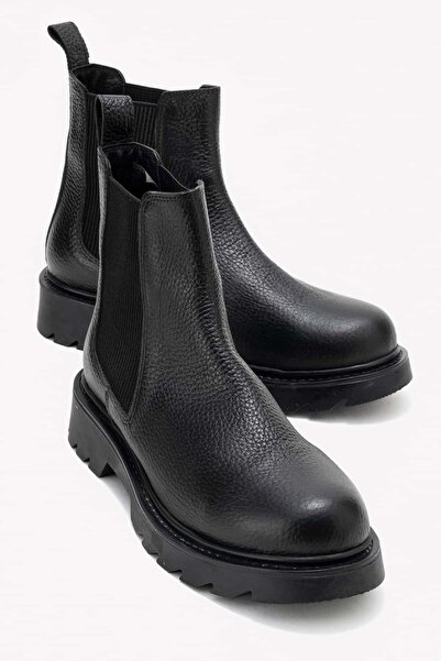 Lizy Shoes Cizme de damă din piele naturală neagră cu detalii din cauciuc M11...