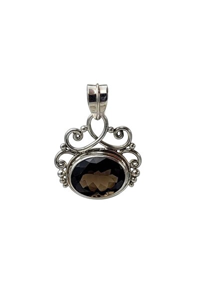 Eylül silver Pandantiv din argint cu cuarț fumuriu