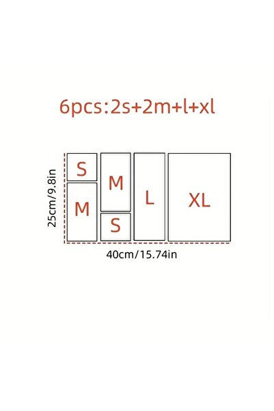 isometric Ayarlanabilir Çekmece Içi Düzenleyici Set 6 Parça Takı Ve Makyaj Kutusu Kalem Organizeri