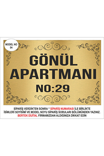 bertekdijital 30x60 cm Bertek Dijital - Gold Site Apartman Isimliği Aparman T...