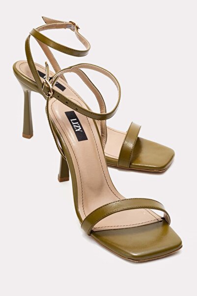 Lizy Shoes Verde - Pantofi de damă cu toc subțire și o singură curea