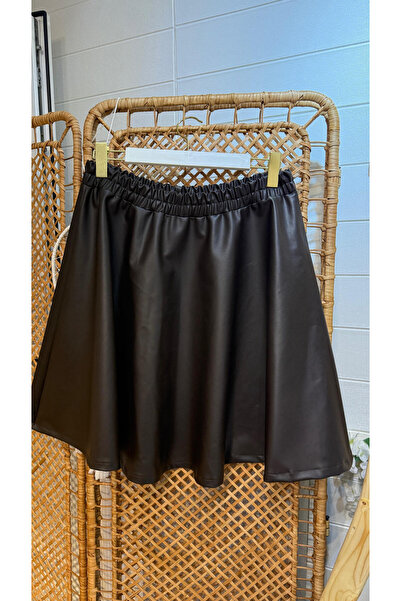 Kendinisevbutik Fusta clopot din lycra maro amar din piele, mărime mare