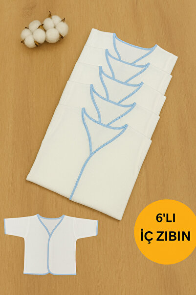 Tomuycuk 6-Piece Newborn Cotton Underwear Set - 0-1 Month Baby Underwear (Blue / Pink / White Stitched)