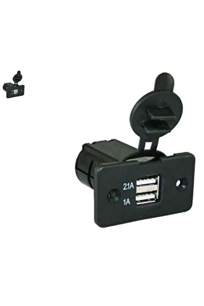 Haba Çift USB Şarj Prizi Kapaklı | 12V, 5V/3.1A