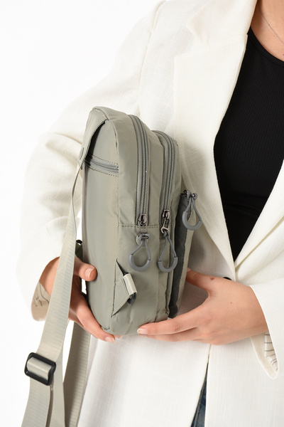 Sanmorris Унісекс парашутна тканина, водостійка, з 3 відділеннями, з перехресними ременями та ременями для спини, сумка-боді