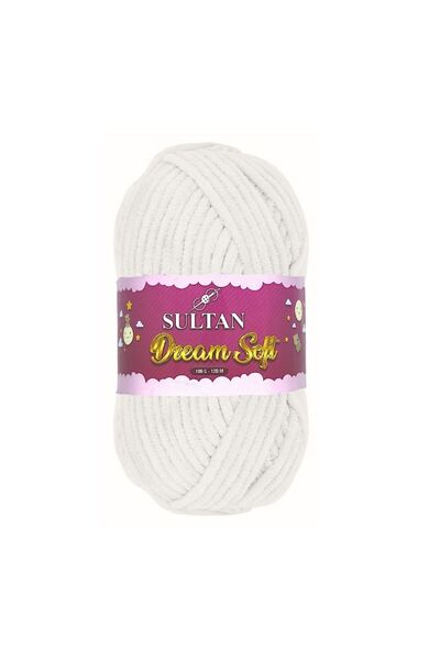Sultan Dream Soft 902 Kırık Beyaz Kadife İp 100Gr 1 Adet