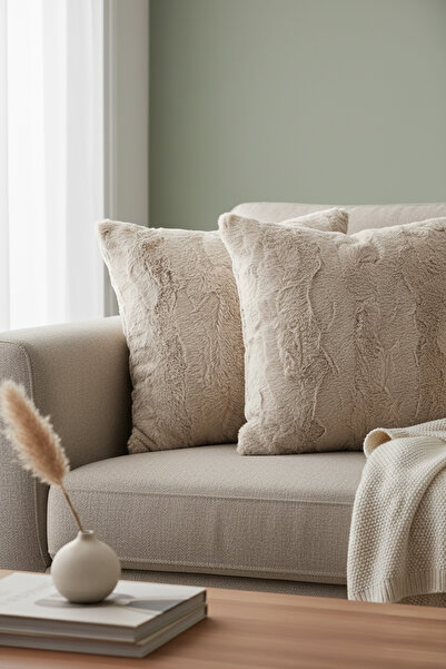 Go Veform Husă de pernă din păr de iepure moale, 2 bucăți, 45x45 Veformtavşan26