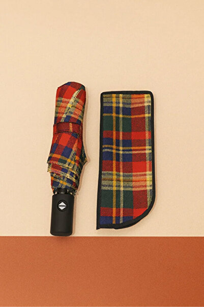 Eyesofia Otomatik Fonksiyon Açma Kapama Fiber Tel Kılıflı Ekoseli Unisex Kali...