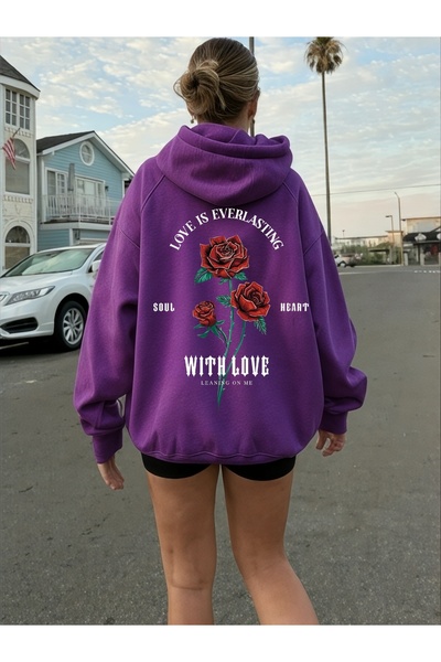 ArtYus Unisex Love Rose Rose Colorat Special cu imprimeu Bumbac supradimensio...