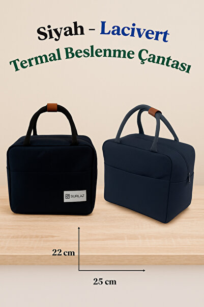 SürLaz 2-Piece Thermal Lunch Box - Heat Insulated, Waterproof, Meal Bag for S...