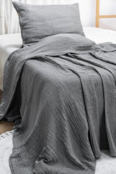 EIFIN Modern Tek Kişilik %100 Pamuk 3 Katlı Müslin Yatak Örtüsü YASTIKSIZDIR