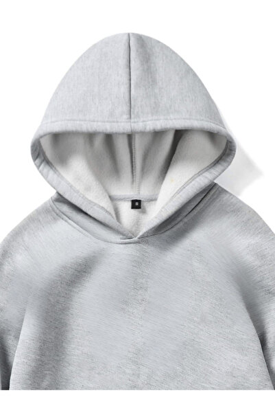 MOONBULL Unisex 3 Thread Inner Cotton Hooded Low Sleeve Oversize Kangaroo Pocket Sweatshirt