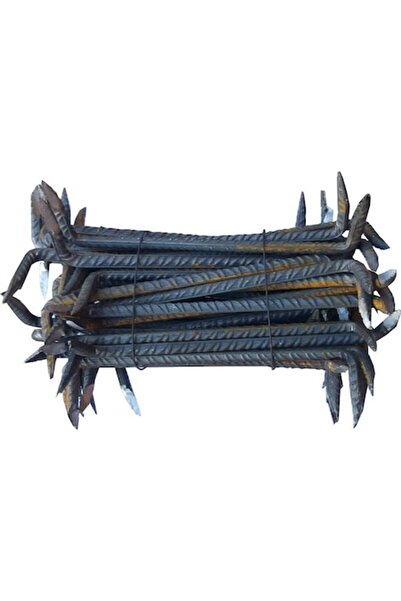 HouseXL Set 100 scoabe din fier striat HouseXL™, lungime 200 mm, grosime 8 mm, Natur