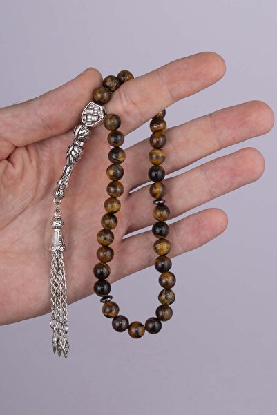 Gümüş Pazarım Tiger Eye Natural Stone Rosary