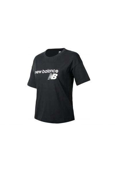 New Balance Tricou clasic negru din bumbac pentru femei, mărimea XS - WT03805BK