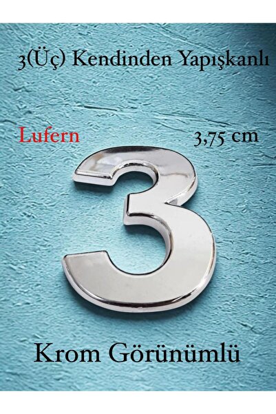 Lufern No 3 Kapı Numarası Kendinden Yapışkanlı Masa Dolap Plastik Ev Posta Kutusu Dış Mekan Daire 3,75 cm