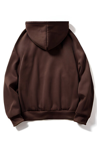 MOONBULL Unisex 3 Thread Inner Cotton Hooded Low Sleeve Oversize Kangaroo Pocket Sweatshirt