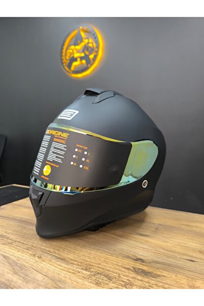 AKGÜNEŞ MOTOGARAJ ECE R22.06 Sertifikalı Racing Kask Siyahta Gümüş Vizör Hedi...