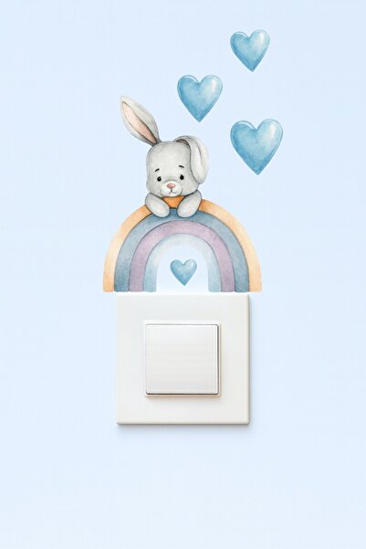 telaşe memuru ملصق فوق المقبس - ملصق جدار غرفة الطفل - ملصق فوق المقبس على شك...