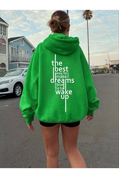 ArtYus Unisex Dreams Text colorat special cu imprimeu bumbac supradimensionat...