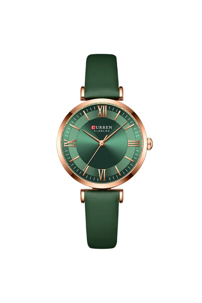 Curren Κομψό, casual, μοντέρνο, πράσινο δερμάτινο γυναικείο ρολόι