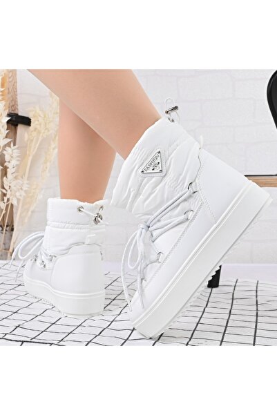 Tmall Cizme pentru femei, din blană artificială cu căptușeală din blană, CD1037, alb