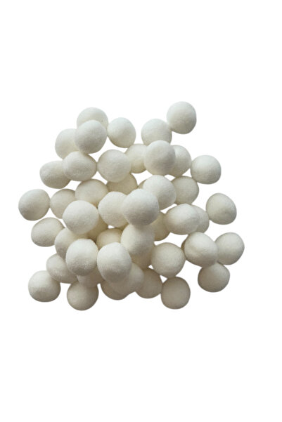 Kalben Kumaş Cream Color 2 cm Pompom 100 Pieces