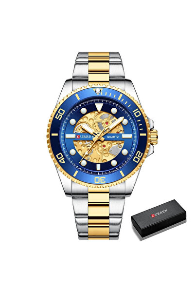 Curren Ανδρικό Ρολόι Elegant Casual Business με Αναλογικό Μηχανισμό Quartz, Ασημί/Μπλε