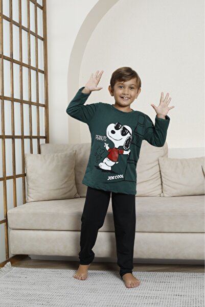 LİLA İÇ GİYİM Chlapecká pyžamová souprava s dlouhým rukávem a potiskem