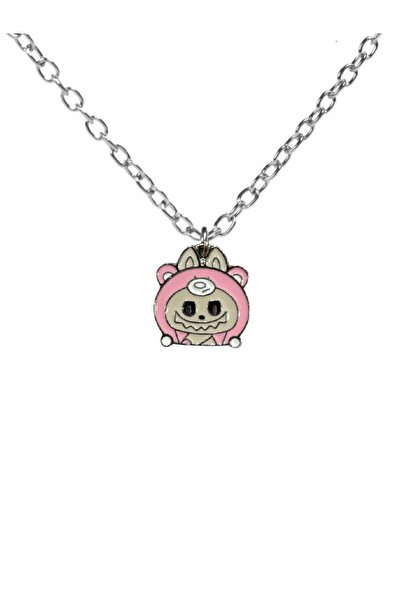 Yuchicly قلادة للرجال والنساء على شكل كلب لابوبو الوردي اللطيف - حلوة وممتعة ...