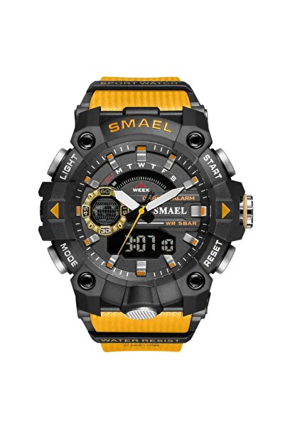 SMAEL Men's Watch Military Sport Analog Digital Quartz Orange