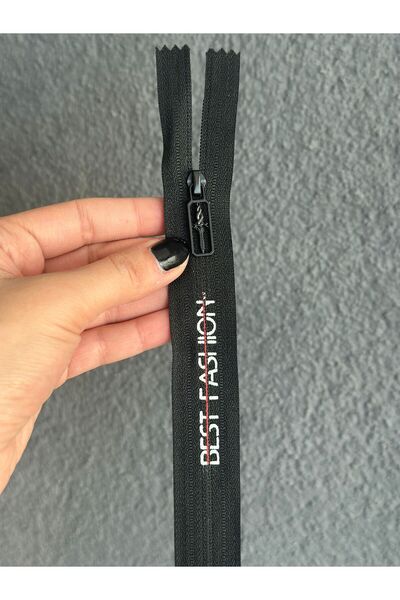Gönülden Tasarım Fermoar ascuns negru scris de cea mai bună calitate 24X2 CM