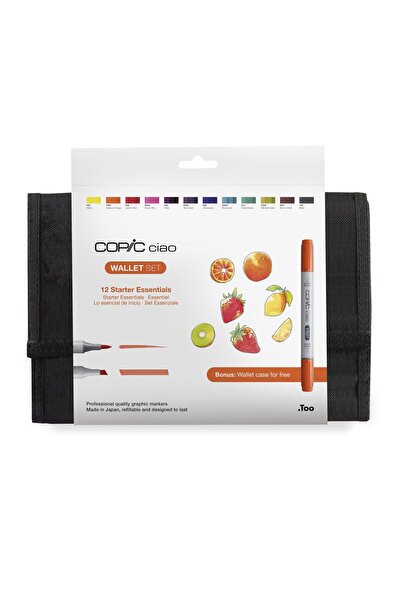 Copic Ciao مجموعة ماركرز مكونة من 12 قطعة أساسية للمبتدئين