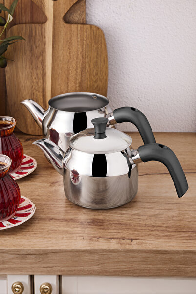 Perotti Tahtakale Soft Induction Base Mini Steel Teapot Set 0.80Lt - 1.20Lt