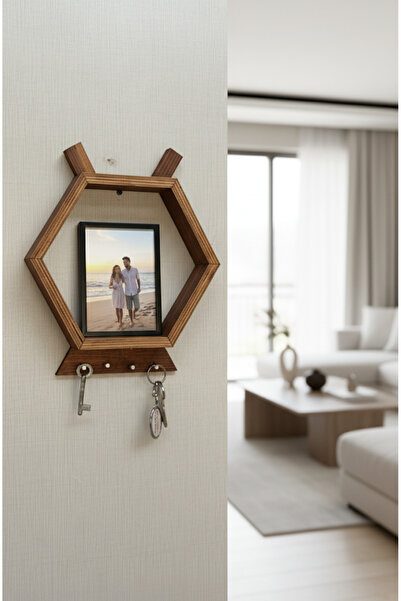 BY AHŞAP DEKOR Ahşap Petek Duvar Rafı