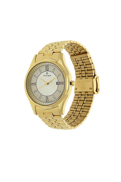 Titan Men's Analog Gold Dial Watch - 1713YM03