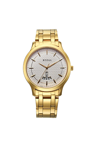 Titan Men's Analog Silver White Dial Watch - 1825YM14