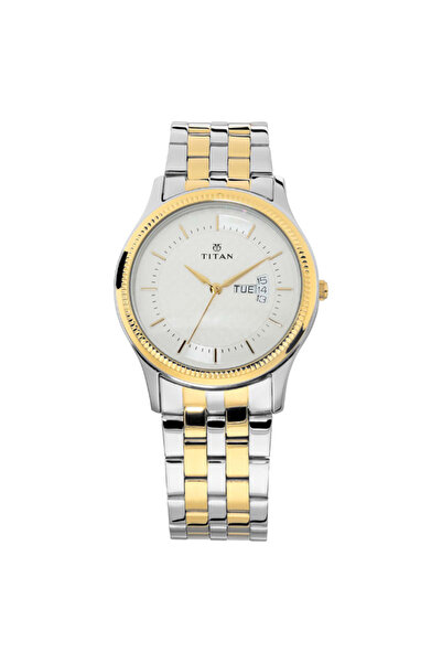Titan Men's Multifunction Silver White Dial Watch - 1824BM01