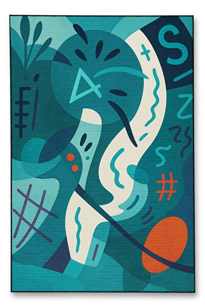 Rugs Modern Halı MOSSO Υφαντό Διακοσμητικό Χαλί με Μοτίβο Γκράφιτι και Βάση V...