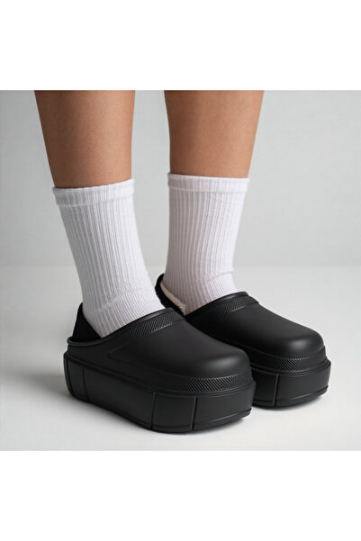 OEM Women's slip-on slippers with platform and fur, made of EVA material, NUO-200