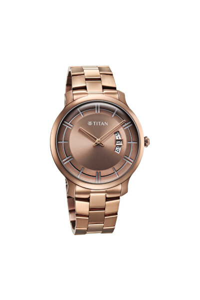 Titan Men's Analog Rose Gold Dial Watch - 90170QM02